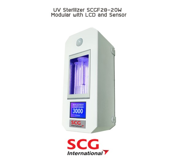 FAR UVC 222nm. (โคมไฟฆ่าเชื้อ) UV Sterilizer SCGF28-20W Modular with LCD and  Sensor  1 Y. (Homeuse)